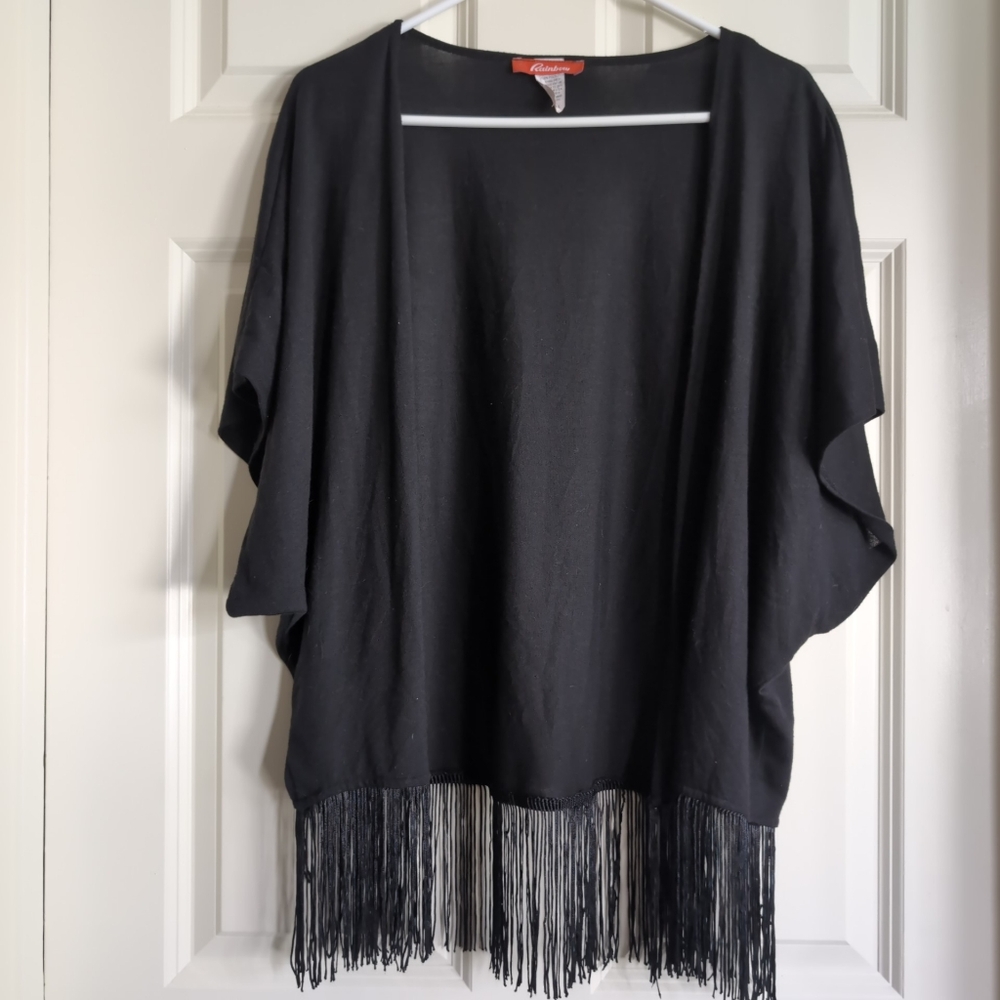 Vintage late 90s or Y2K batwing shrug with fringe